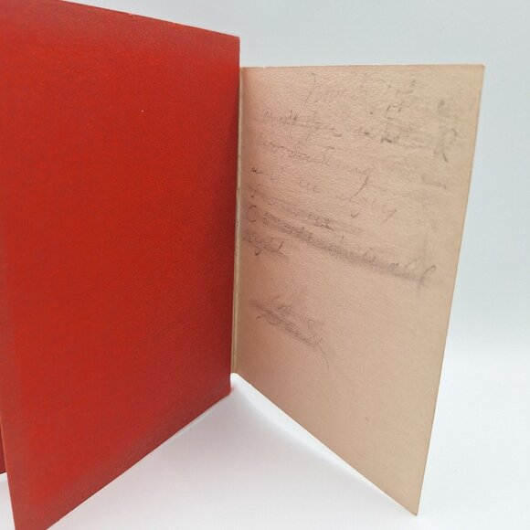 Vintage Valentine Card Cupid Heart Cutout For My Love Poem Red Handmade Layered - Picture 3 of 7